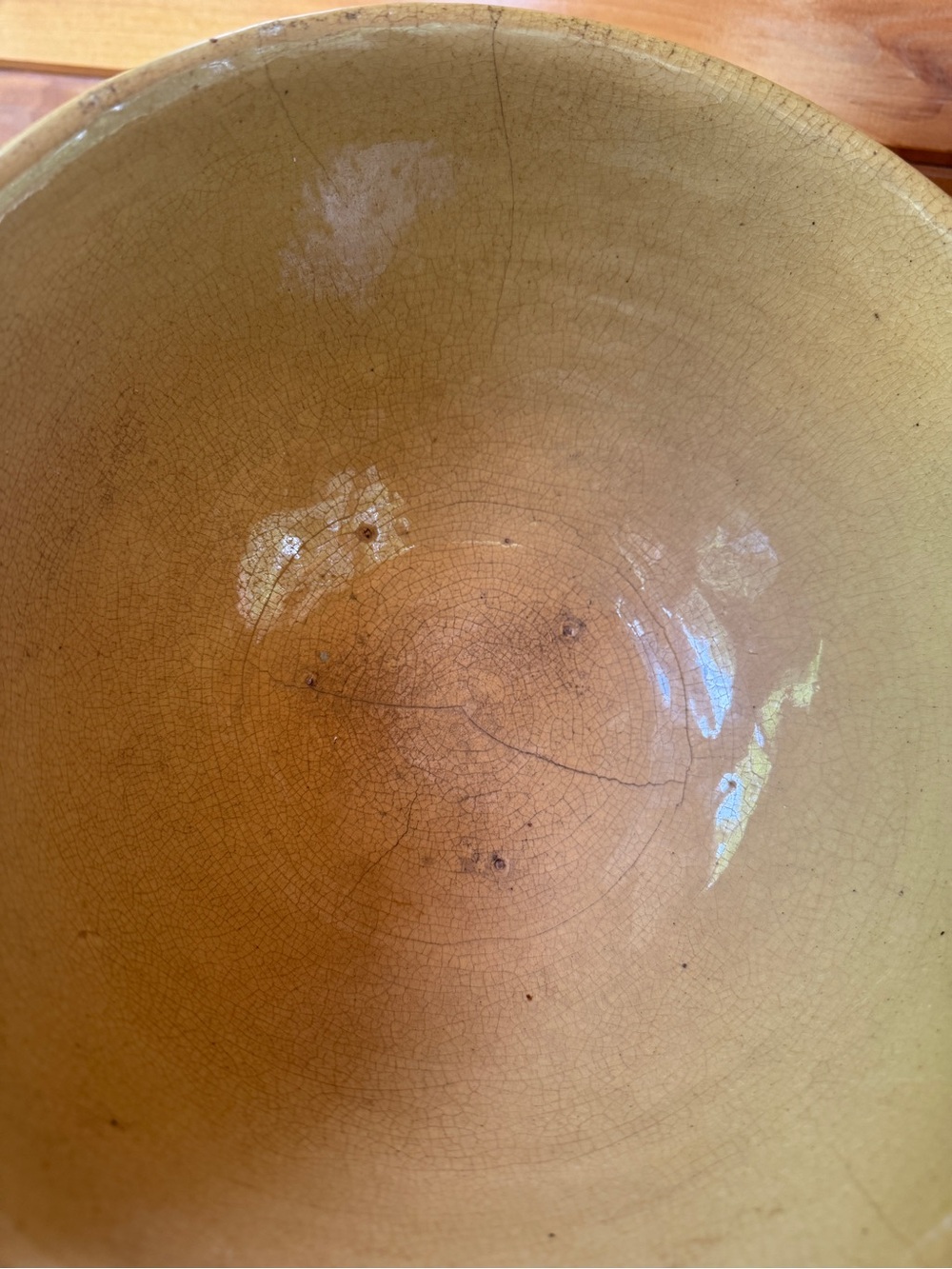 Vintage Yellow ware stoneware mixing bowl - Picture 4 of 7